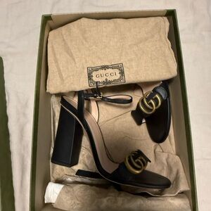 Gucci Black and Gold Women's Heels